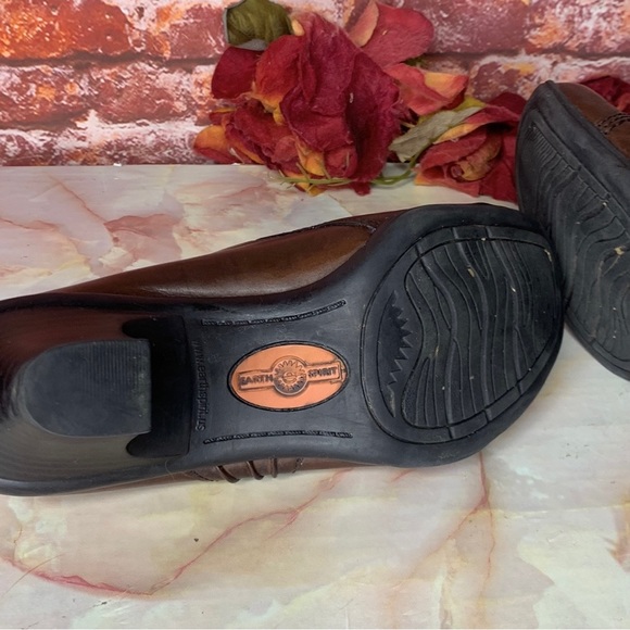 Earth Spirit Classics Emma Brown Leather Slip On Heeled Clogs - Picture 9 of 11